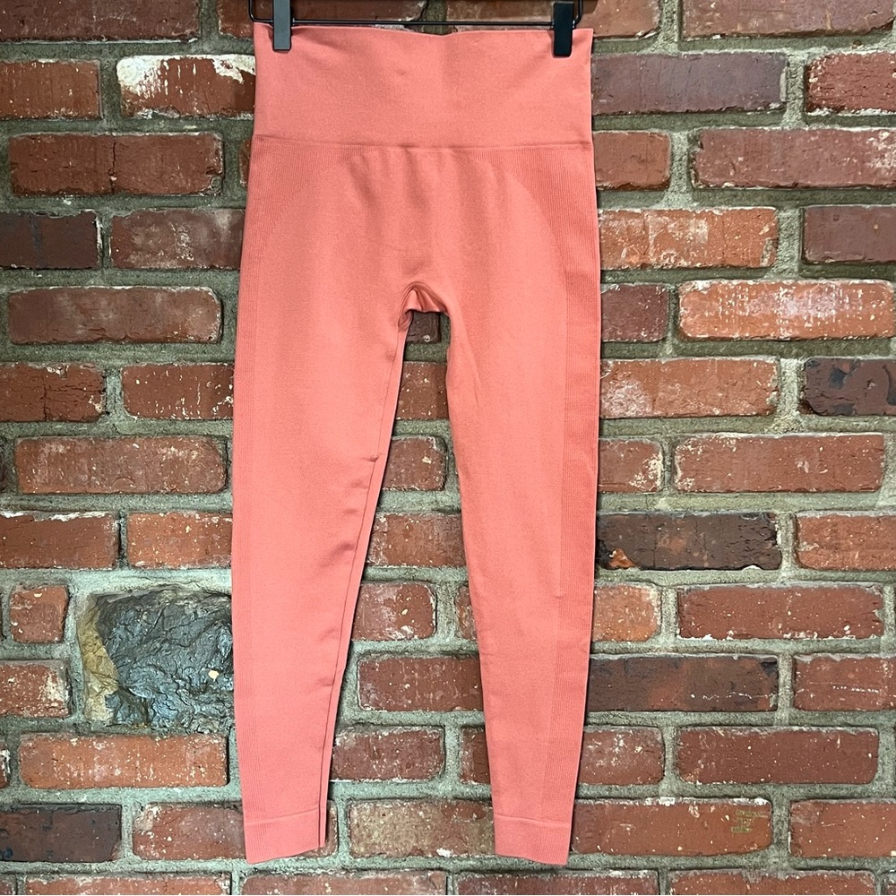SET‎ ACTIVE women's leggings size medium sculptflex orange activewear gym